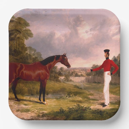 将校の馬を持つ兵士 ペーパープレート (正面)