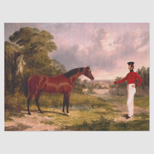 将校の馬を持つ兵士 薄葉紙 (正面)