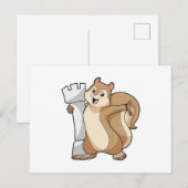 将棋を指すリスとチェスの駒のキング ポストカード (正面/裏面)