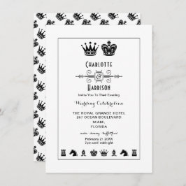 将棋盤の上の王と女王 ゲームの夜 結婚式 招待状