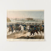 将軍、復元されたヴィンテージ1864内戦のポスト タペストリー (正面(横))