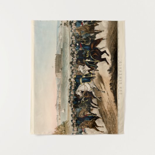 将軍、復元されたヴィンテージ1864内戦のポスト タペストリー (正面)