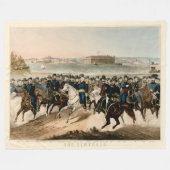 将軍、復元されたヴィンテージ1864内戦 フリースブランケット (正面(横))