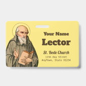 尊き説教者としてのベド(P 008) バッジ (裏面)