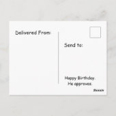 尊厳あるビーグル 誕生日バルーン ポストカード (裏面)
