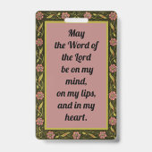 尊大なビーデの説教(P 008;祈りの言葉) バッジ (裏面)