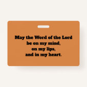 尊大なビーデの説教(P 008;祈りの言葉)バッジ バッジ (裏面)