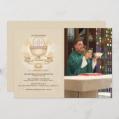 尊敬された聖餐杯の写真の退職の夕食 招待状 (正面/裏面)