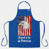 尊敬すべきワシ、アメリカ国旗、愛国心 エプロン (正面)