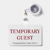 尊敬すべき「一時ゲスト」バッジ バッジ (正面(伸縮クリップ))