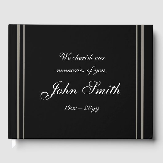 尊敬とエレガント葬儀/メモリアル招待帳 ゲストブック (正面)