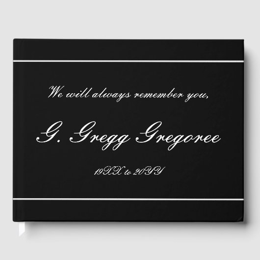 尊敬とエレガント葬式のゲストブック ゲストブック (正面)