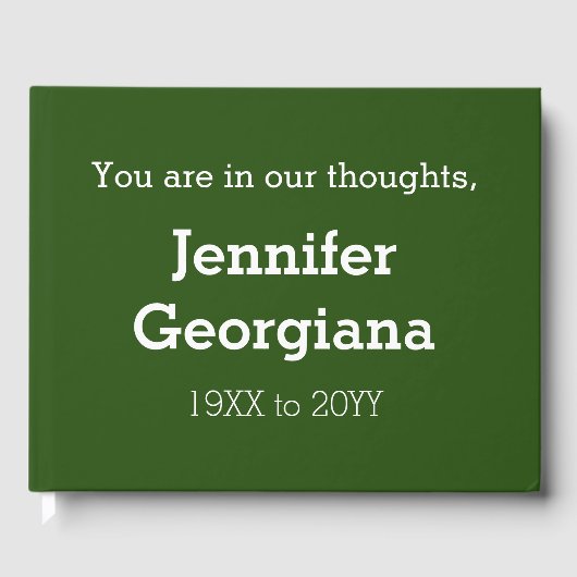 尊敬とシンプルメモリアルゲストブック ゲストブック (正面)