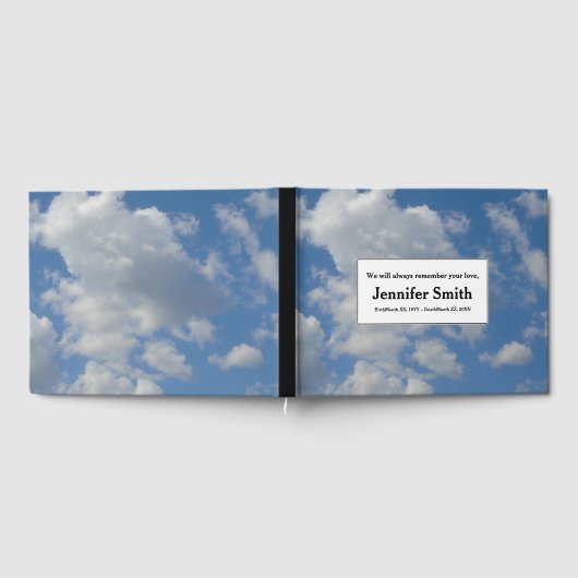 尊敬とシンプルメモリアルゲストブック ゲストブック (全面)