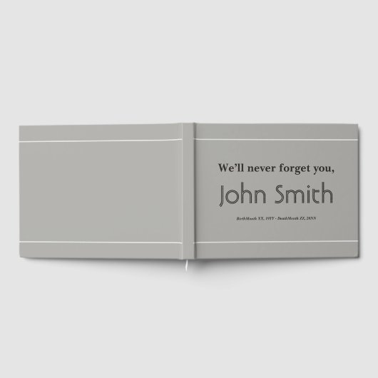 尊敬とパーソナライズされた悔やみや弔慰ゲストブック ゲストブック (全面)