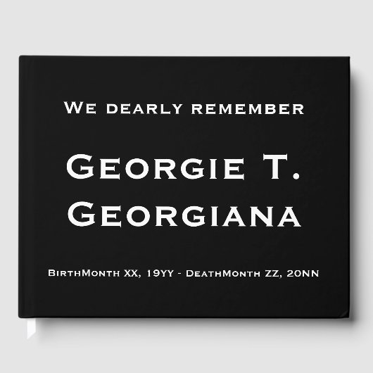 尊敬と葬儀エレガントのゲストブック ゲストブック (正面)