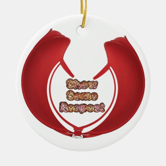 尊敬の念を表すアートプリント セラミックオーナメント (正面)