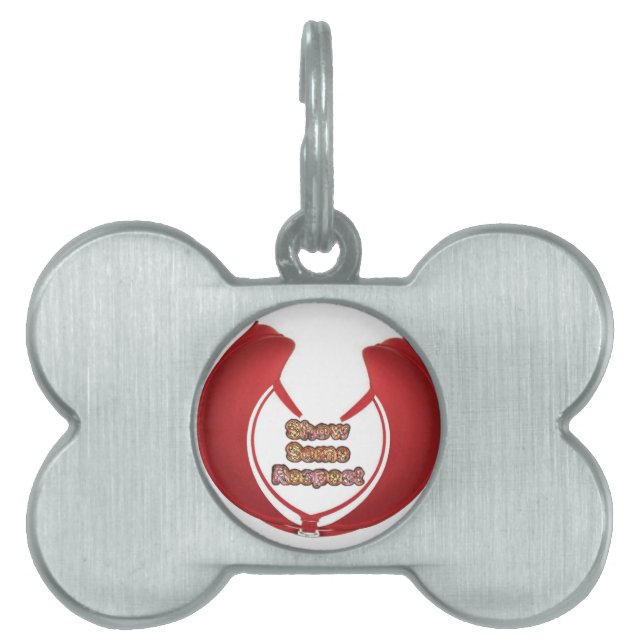 尊敬の念を表すアートプリント ペットネームタグ (正面)