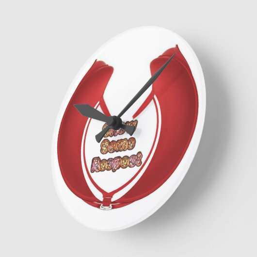 尊敬の念を表すアートプリント ラウンド壁時計 (傾斜)