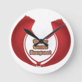 尊敬の念を表すアートプリント ラウンド壁時計 (正面)