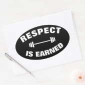 尊敬カッコいいやる気を起こさせるの念を得る 楕円形シール (封筒)