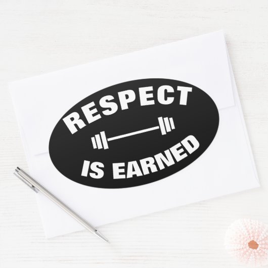 尊敬カッコいいやる気を起こさせるの念を得る 楕円形シール (封筒)