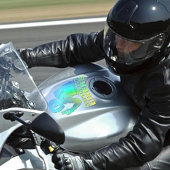 尊敬バイクもしくは自転車に乗る人バイク3Dビニルデカールシール ウィンドウサイン