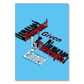 尊敬与えの念は得ず テーブルナンバー (裏面)