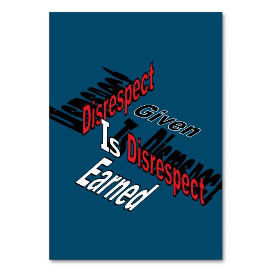 尊敬与えの念は得ず テーブルナンバー (正面)