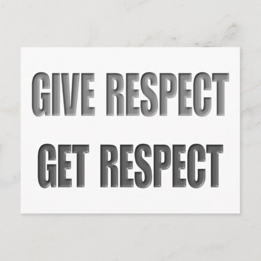 尊敬与え – 尊敬を取得 ポストカード (正面)