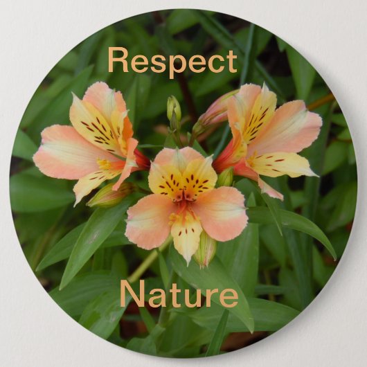 尊敬自然: Day Lilyボタン 缶バッジ (正面)