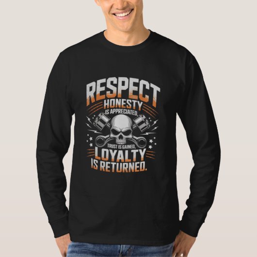 尊敬、正直、信頼、ロイヤリティTシャツ Tシャツ (正面)