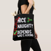 尋ねる人によるクリスマス トートバッグ (クローズアップ)