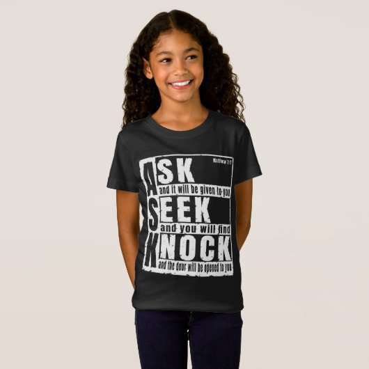 尋ね求め叩け Tシャツ (正面フル)