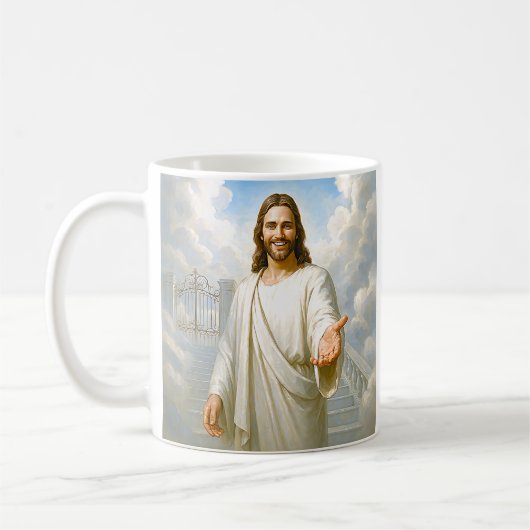 導く光イエス コーヒーマグカップ (左)