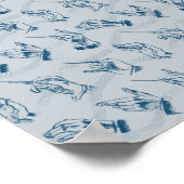 導体（灰色と藍色のパターン） ポスター (角)