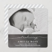 導入生まれたばかりの |ベビー発表 案内状 (正面/裏面)