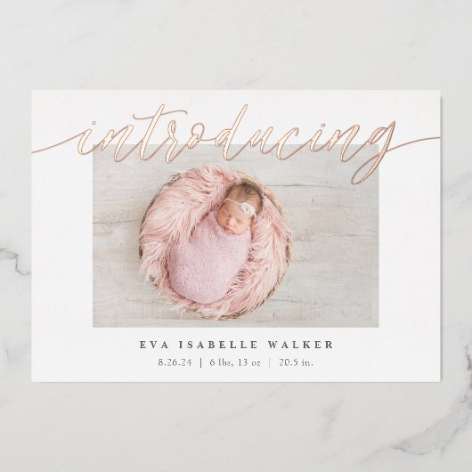 導入輝くホイル誕生のお知らせ 箔招待状 (正面)