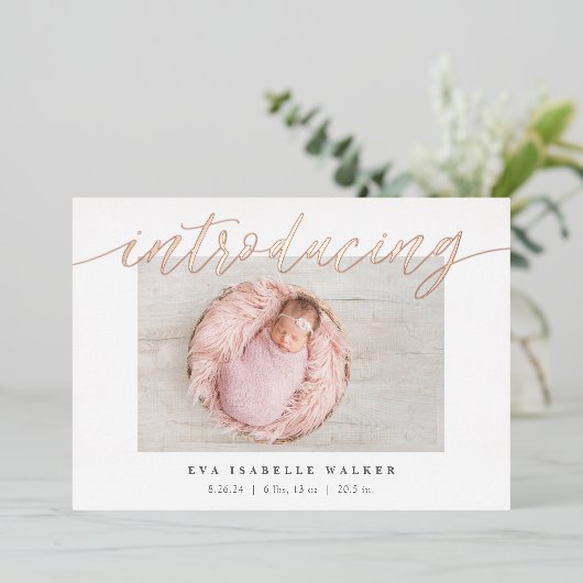 導入輝くホイル誕生のお知らせ 箔招待状 (立ち正面)