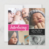 「導入」カスタマイズ可能な磁気ベビー誕生Ann マグネット招待状 (正面)