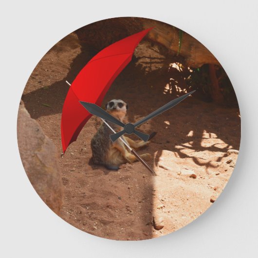 小おもしろいさなサン頭が切れるメルカット ラージ壁時計 (正面)