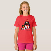 小おもしろいさなペンギンの子供 Tシャツ (正面フル)