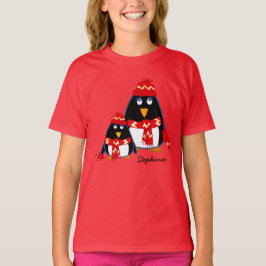 小おもしろいさなペンギンの子供 Tシャツ