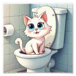 小おもしろい猫 フォトプリント           