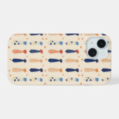 小おもしろい輪パターン iPhone 15ケース (裏面横)