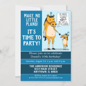 小おもしろい馬の誕生日パーティーの招待 マグネット招待状 (正面)