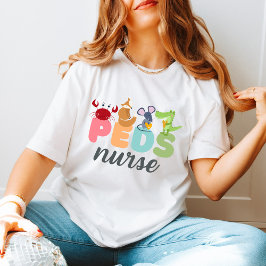 小お洒落児ナース用可愛い動物デザイン Tシャツ