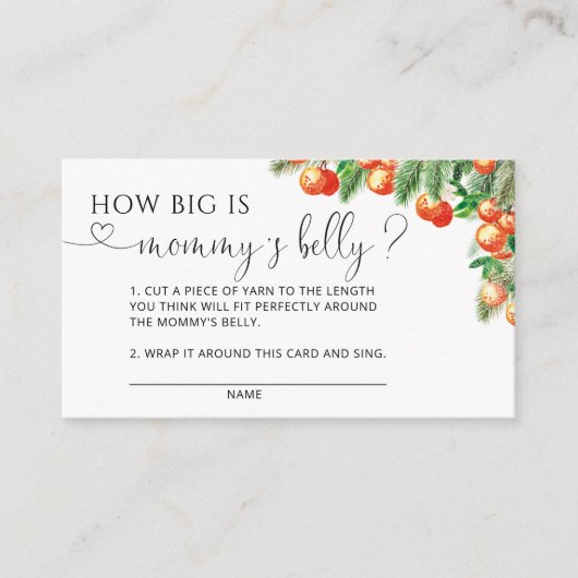 小かわいこちゃんの赤ちゃんシャワーどのように大きいママの腹 エンクロージャーカード (正面)
