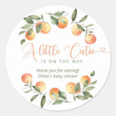 小かわいこちゃんの赤ちゃん感謝していシャワーあなた ラウンドシール (正面)