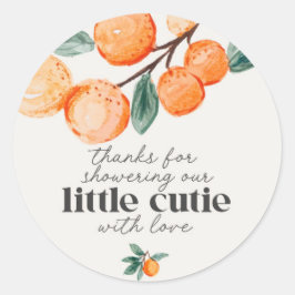 小かわいこちゃんの赤感謝していちゃんシャワー ラウンドシール